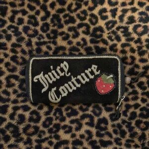 Juicy Couture Black Wallet with Strawberry Accent